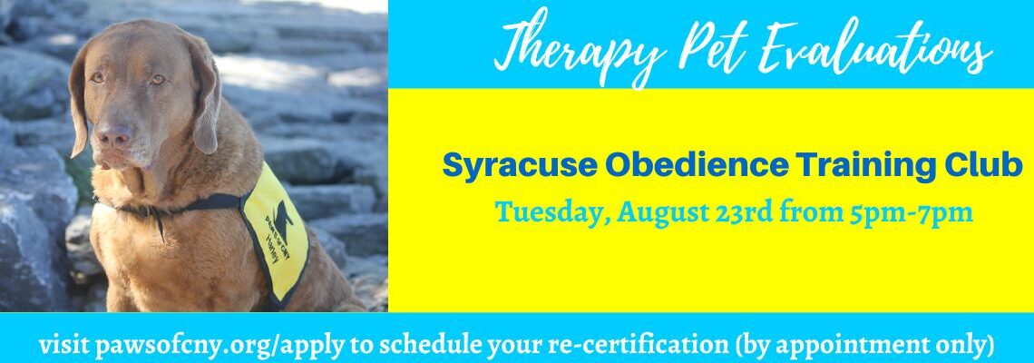 Syracuse Pet Therapy Evaluations